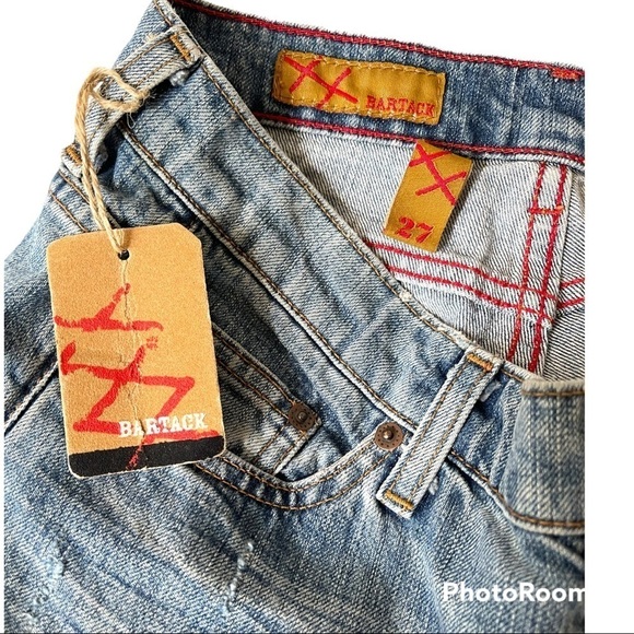 New Bartack Street Fashion Bootcut Light Wash Jack Jeans 27 - Picture 7 of 9
